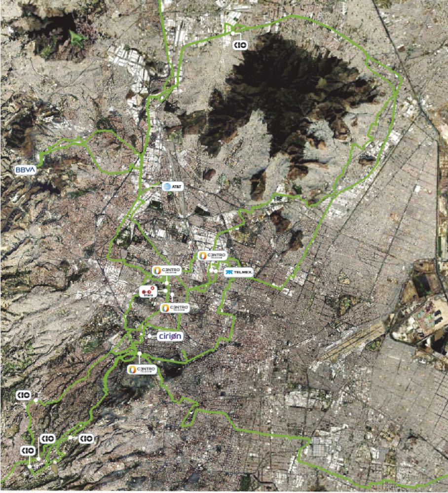 Mapa de la red de fibra óptica de C3ntro en Ciudad de México