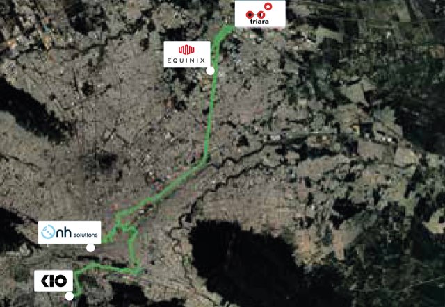 Mapa de la red de fibra de C3ntro en Monterrey
