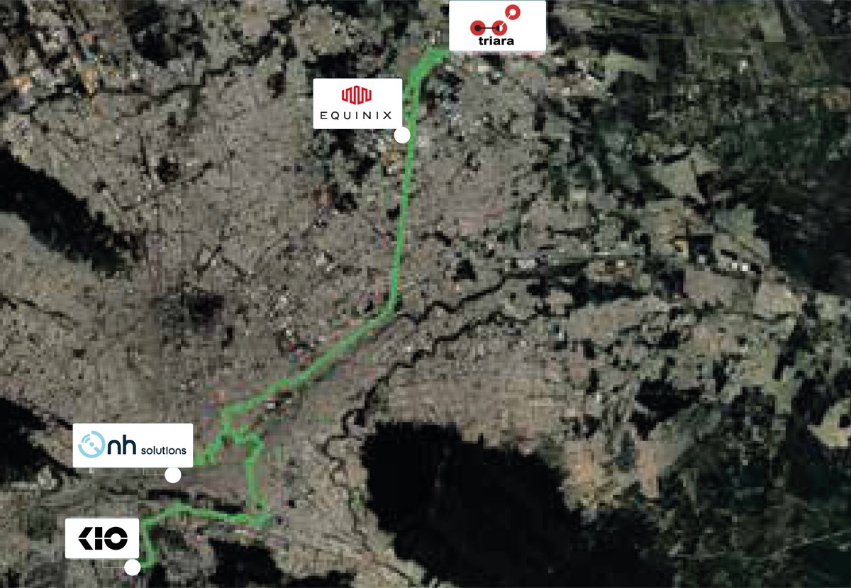 Mapa de la red de fibra óptica de C3ntro en Monterrey