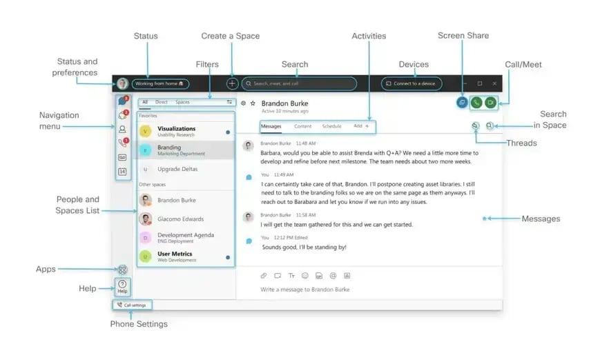 Preview de videoconferencia usando  Cisco Webex. 