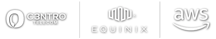 Logos de C3ntro Telecom, AWS y EQUINIX. Logos de C3ntro Telecom, AWS y EQUINIX.
