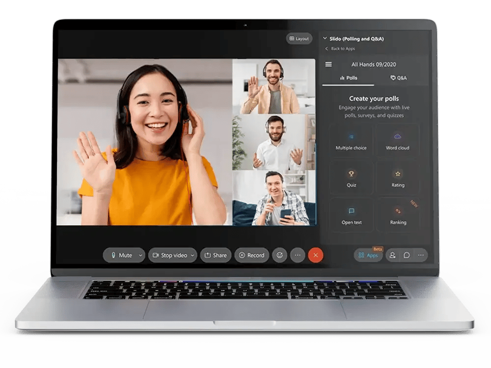 Preview de videoconferencia usando  Cisco Webex. 
