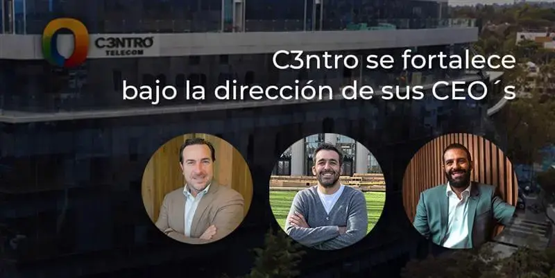 Simon Masri, Eli Sitt, Abraham Smeke, CEOs de C3ntro Telecom. 