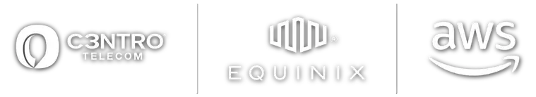 Logos de C3ntro Telecom, AWS y EQUINIX.