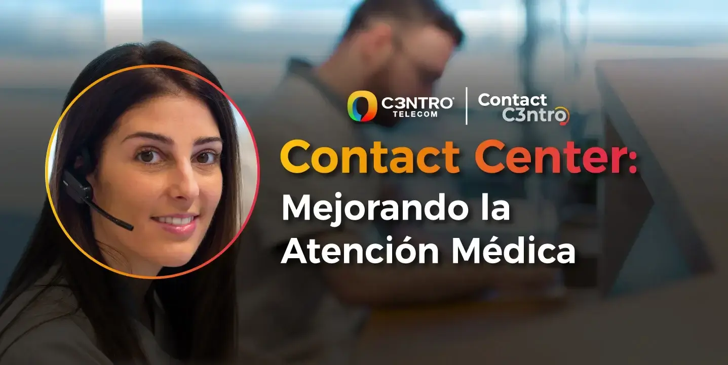 Chica con diadema trabajando en Conctact Center de Contact C3ntro.  