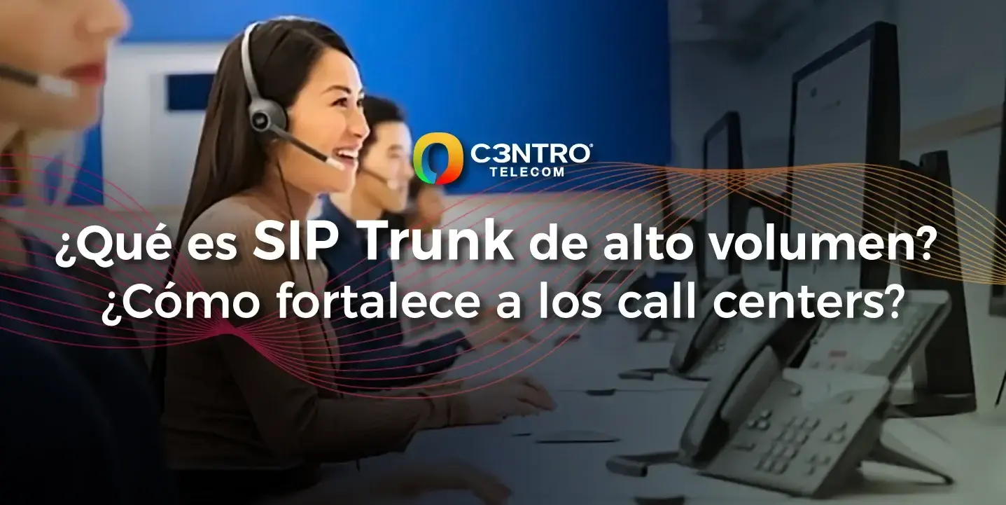 Oficina de call center usando la herramienta de SIP Trunk 